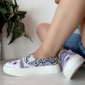 White Bandana Sneakers